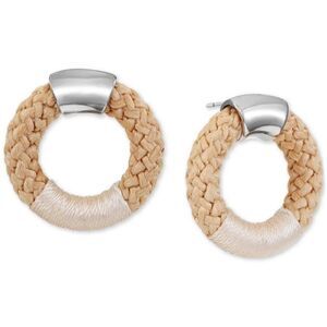 Alfani Silver-Tone Braided Rope Doorknocker Drop Earrings